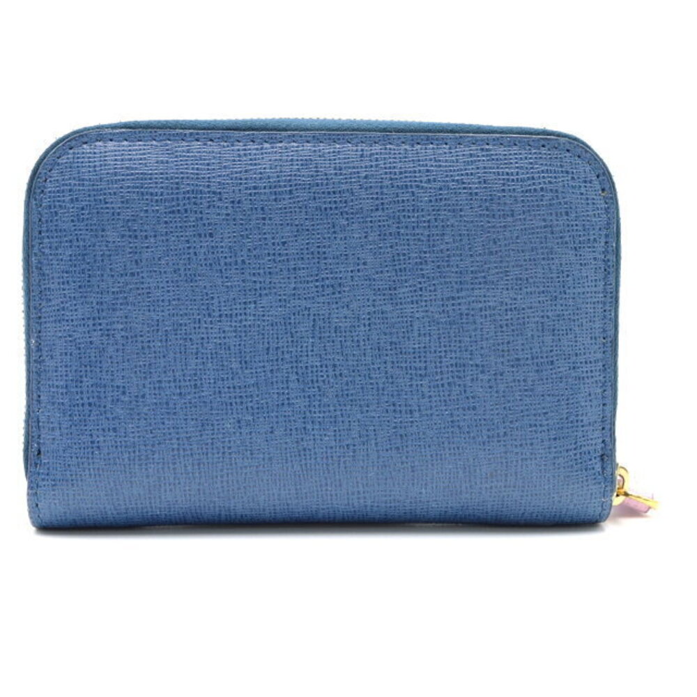 Fendi Monster Wallet Leather Navy Blue Pink - Picture 2 of 7